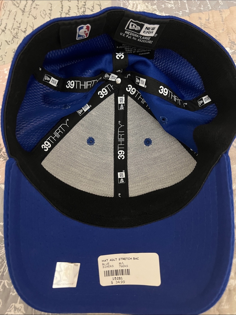 New Era 76ers Bold Blue 39THIRTY Stretch Fit Hat - Picture 8 of 9